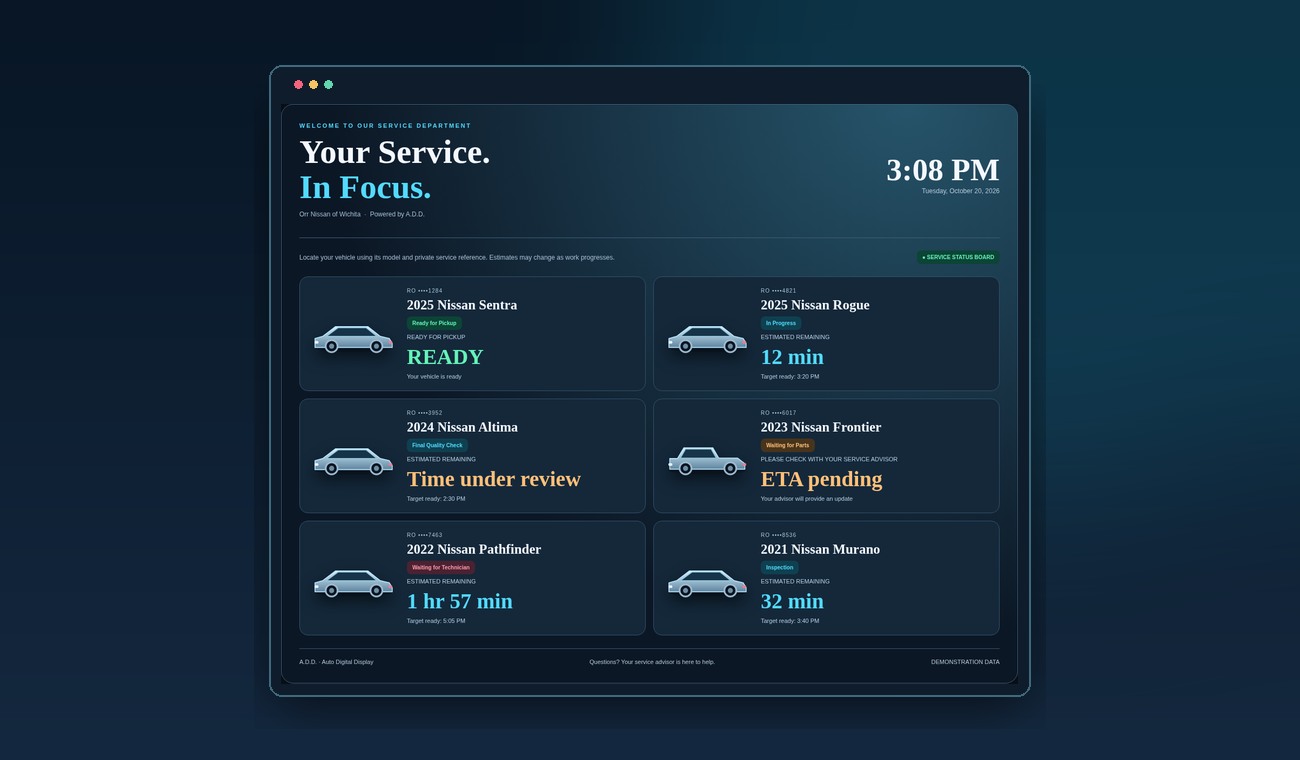 Concept visualization of digital dealership signage