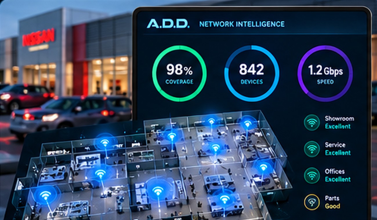 Concept visualization of network monitoring in a dealership